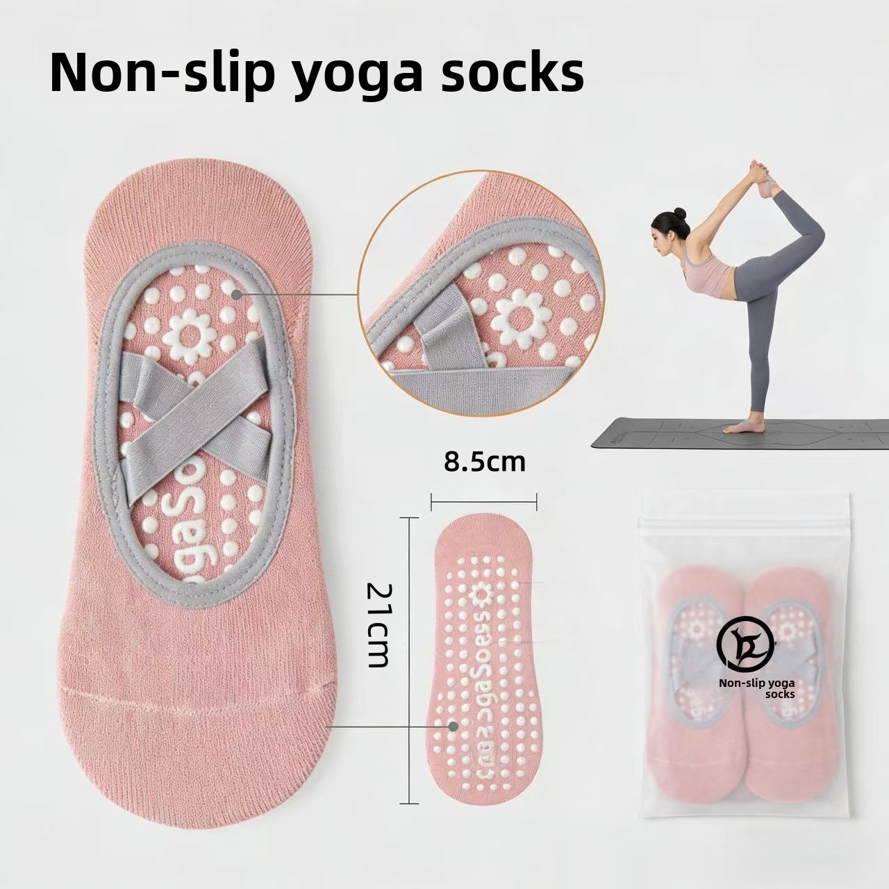 Pilates Yoga Ballet - Kadın Yoga Çorabı Silikon kaymaz Bale