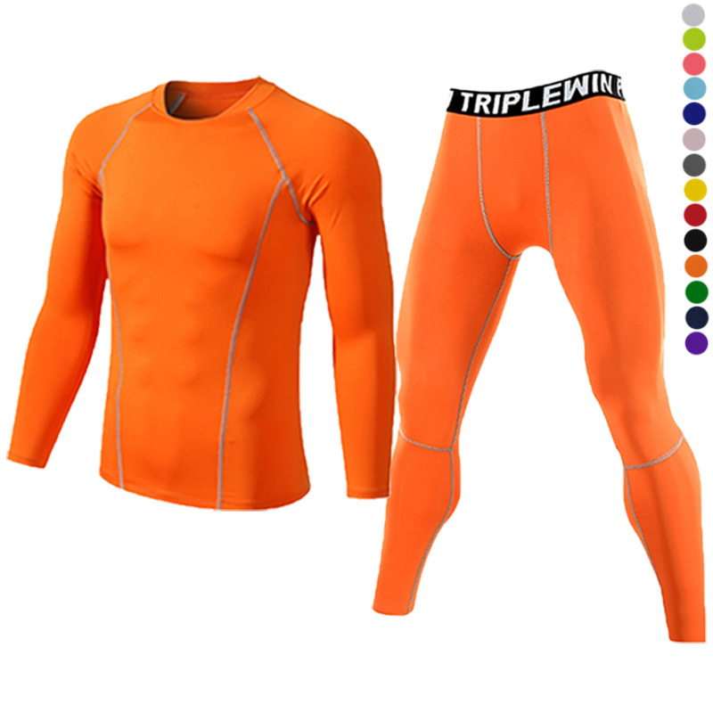 Pilates Yoga Leggings - Erkekler uzun kollu eşofman spor Fitness