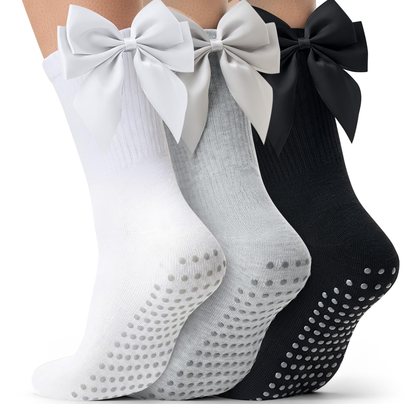 Pilates Yoga Gifts - 3 Çift Kadın Kaymaz Pilates Çorabı,